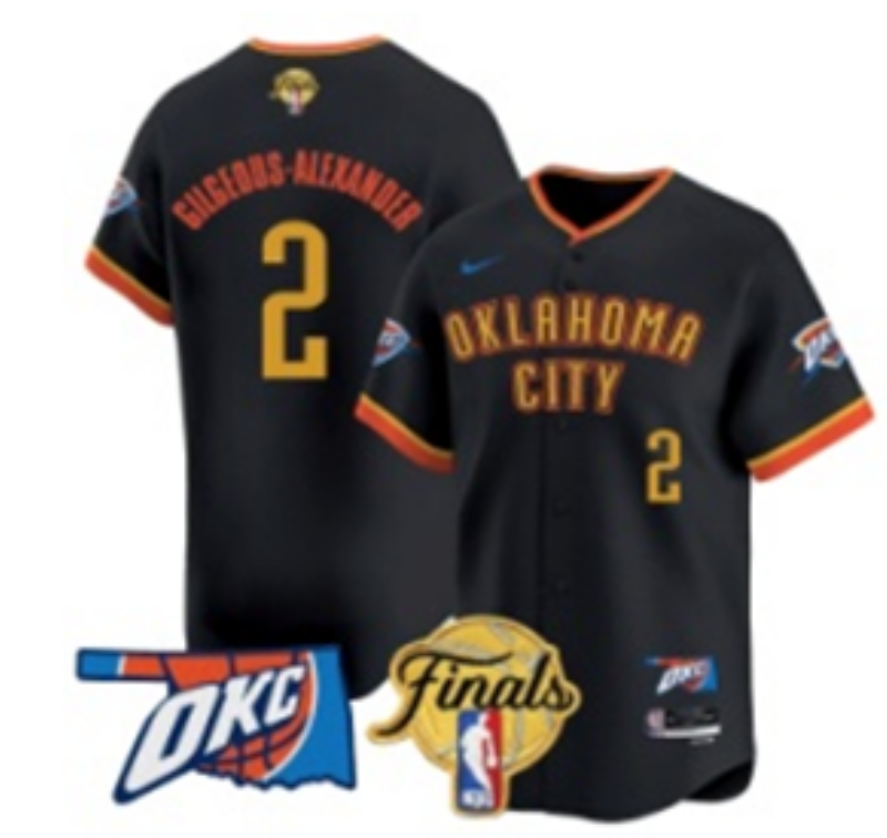 Men 2025 Oklahoma City Thunder #2 Gilgeous Alexander black Nike Joint Name NBA Jersey style 13